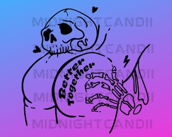 Skull Booty SVG/PNG, Spooky Clipart, Griezelig Design, Booty Afbeeldingen voor stickers, T-shirts, mokken, tassen, accessoires, Decor, Sublimatie, Cricut