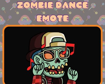 Geanimeerde Zombie Dance-emote / Sub-emote / Twitch / Horror / Discord / Bit-emote / Emotes / Dansen / Streamer / Gamer / Emote-commissie /