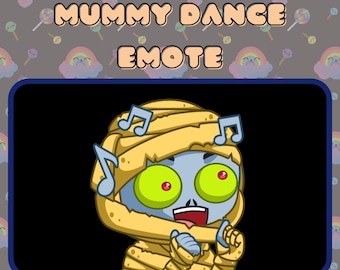 Geanimeerde mummie-dans-emote / sub-emote / Twitch / Halloween / Discord / Bit-emote / emotes / Trovo / Streamer / Gamer / Emote-commissie /