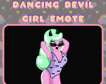Dancing Devil Girl Emote / Sub Emote / Twitch / Halloween / Discord / Bit Emote / Emotes / Trovo / Streamer / Gamer / Emote Commissie /