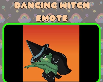 Geanimeerde dansende heks-emote / sub-emote / Twitch / Halloween / Discord / Bit-emote / emotes / Trovo / Streamer / Gamer / Emote-commissie /