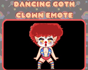 Dancing Goth Clown Emote / Sub Emote / Twitch / Halloween / Discord / Bit Emote / Emotes / Trovo / Streamer / Gamer / Emote Commissie /