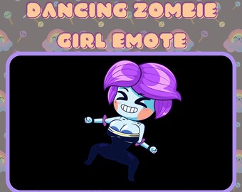 Dansende zombiemeisje-emote / sub-emote / Twitch / Halloween / Discord / Bit-emote / emotes / Trovo / Streamer / Gamer / Emote-commissie /