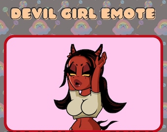 Dancing Devil Girl Emote / Sub Emote / Twitch / Halloween / Discord / Bit Emote / Emotes / Trovo / Streamer / Gamer / Emote Commissie /