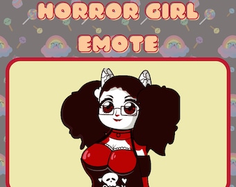 Animatie Horror Meisje-emote / Sub-emote / Twitch / Halloween / Discord / Bit-emote / Emotes / Goth / Streamer / Gamer / Emote-commissie /