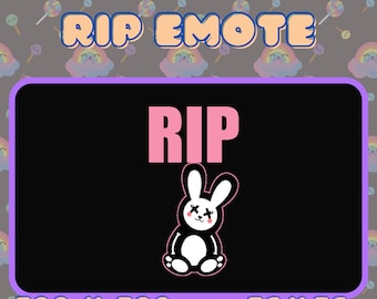 Geanimeerde RIP Bunny Emote, Twitch, Discord, Bit Emote, Sub Emote, Emotes Commissies, Streamer, Gamer, Apex, Trovo, Youtube, Premade, Gif