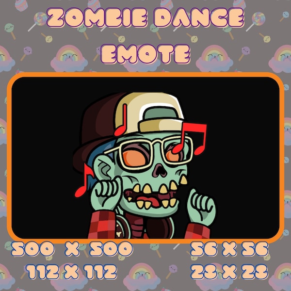 Animated Zombie Dance Emote / Sub Emote / Twitch / Horror / Discord / Bit Emote / Emotes / Dancing / Streamer / Gamer / Emote Commission /