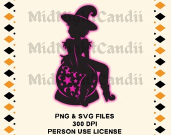 Heks silhouet SVG/PNG/Halloween SVG/heks ontwerpen/heks illustratie/vector/afbeeldingen/sublimatie/Cricut/clipart/graphics