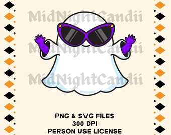 Schattig Ghost SVG/PNG / Halloweem SVG / Ghost Graphics / Ghost illustratie / Vector / afbeeldingen / sublimatie / Kawaii / Clipart / ontwerpen