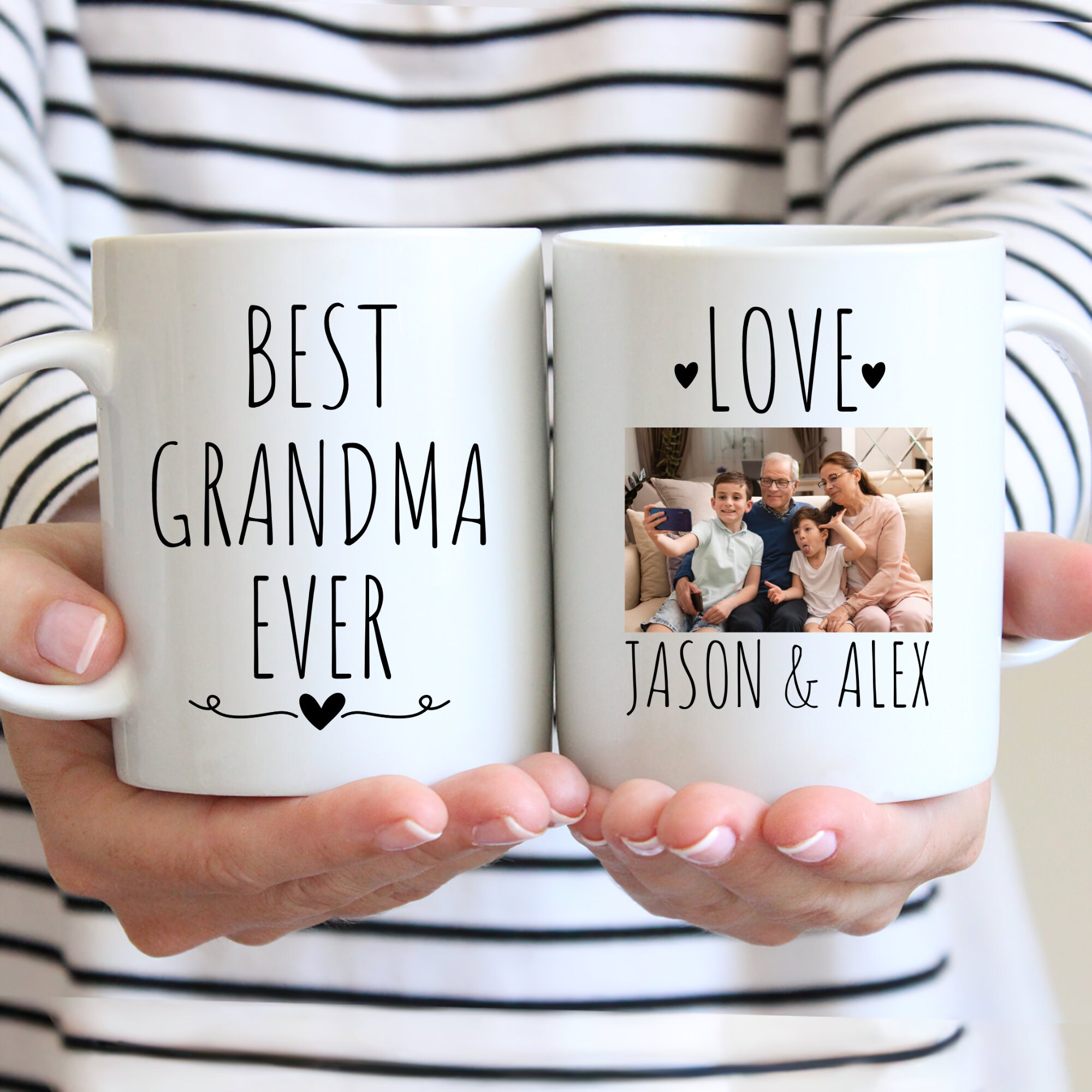 Best Grandma Ever Mug, Photo Mug for Grandma, Personalized Mug With