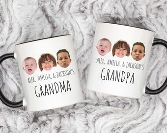 Personalized Baby Face Mug, Custom Photo Mug for Grandparents, Baby Gift
