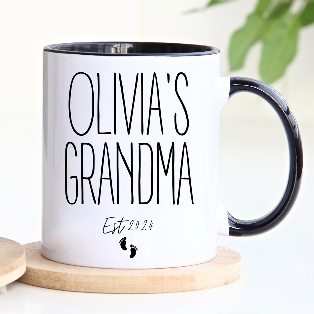 Custom Grandma Mug, Grandma Est 2024, First Time Grandma Mug, New