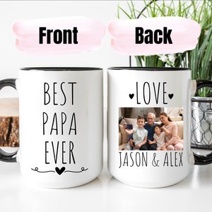 Best Papa Ever Mug, Personalized Mug With Picture, Papa Gift, Photo Mug For Papa, Kids Photo Mug, Papa Mug, Custom Photo Mug, Papa Cup