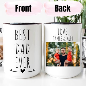 Custom Photo Mug Dad Best Dad Ever Personalized Photo Mug For Dad, Personalized Mug With Picture, Dad Gift, Kids Photo Mug, Dad Mug, Dad Mug