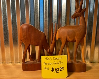 Finely Carved Gazelles with Striking Wood Grain  #S-2259