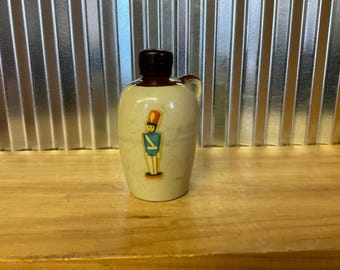 1940's USA Stamped Alfred D. McKelvy Co. Miniature Stoneware Brown Jug Talcum Powder Dispenser S-3130