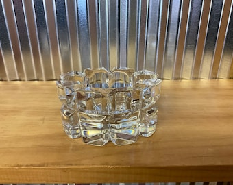 Pre-1990s ORREFORS Sweden Lead Crystal Candle Dish S-171 or S-2077
