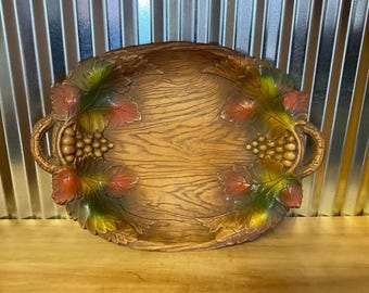 Vintage 1950's MultiProducts U.S.A. FAUX WOOD TRAY  S-1988