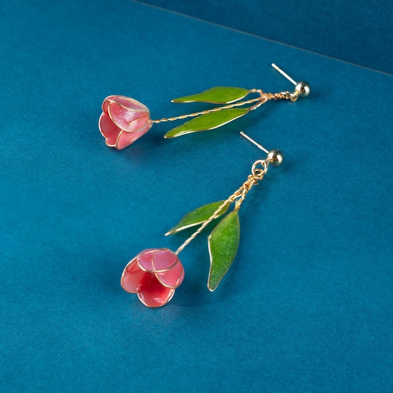 White Flower Dangle Earrings - Daisy & Pearl Boho Spring Earrings, Gift For Women & Girls - View #3