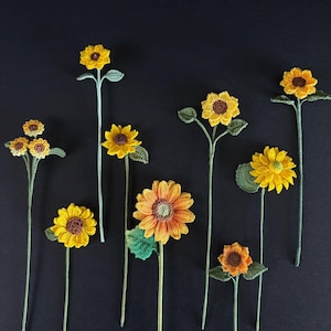 Gehäkeltes Sonnenblumen Lesezeichen: Handgemachter Lesezeichen