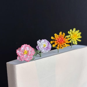 Peony Chrysanthemum Flower for Mom Micro Crochet Mothers Day Book Club Gifts Bookworms Birthday Present It’s the perfect gift for moms, students, or anyone born in these months, combining beauty and thoughtfulness.
