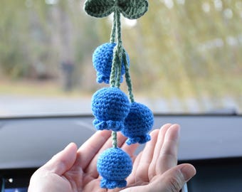 Blaubeere Auto Anhänger Blaubeere Boho Erdbeere Handmade Rückspiegel Aufhänger Geschenk Urlaub Dekor Muttertag Obst Accessoire