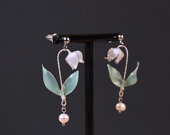 Lelietje-van-dalen bloem oorbellen Fairycore sierlijke hars witte bloemen natuur Cottage kern bruiloft sieraden bruids cadeau voor bruidsmeisjes