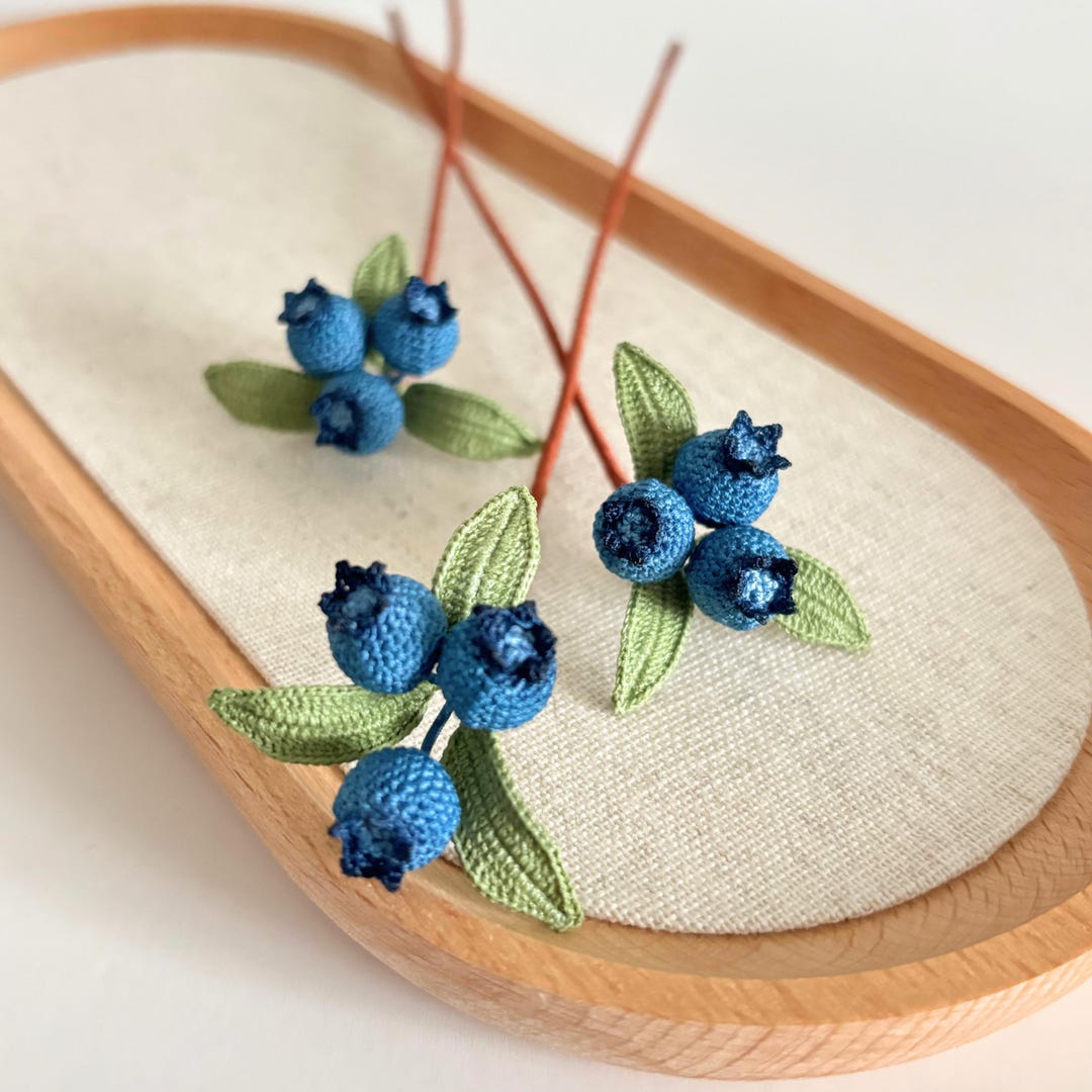 Blueberries Bookmark Fruit Bookmark Handmade Micro Crochet Teacher ...