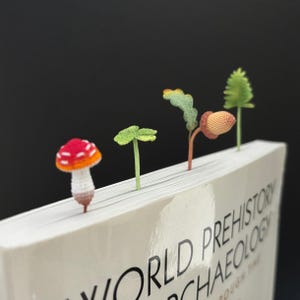 Gehäkeltes Blatt Lesezeichen Waldkern Herbst niedlich Ahorn Ginkgo Eichel Pilz handgemachtes Geschenk für Sie für Leser Buch Club Muttertag