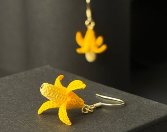 Banana Earrings Micro Crochet Quirky Playful Kawaii Fruit Dangles Tiny Yellow Charms Summer Vibes Tropical Flair Bright Fruity Gift Jewelry