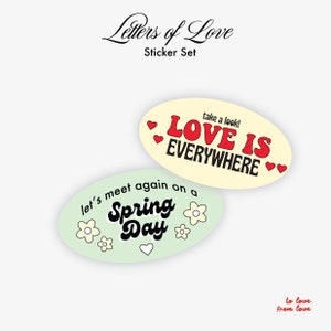 Conjunto de adesivos de cartas de amor