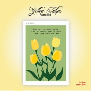 Cartão Postal Tulipas Amarelas