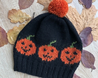 Pumpkin hat knitting pattern