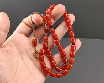 Rozenkrans van faturanbarnsteen, bakelieten rozenkrans 33 İslamic rozenkrans, Misbaha, Tasbih, Tasbeeh, masbah, İslamic Gift, Muslim Gift, tespih, moslimrozenkrans