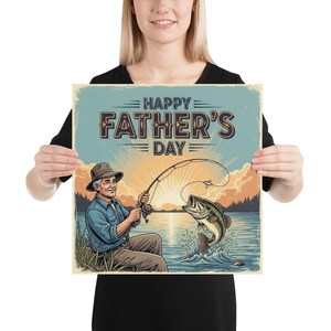 Felice Festa del Papà - Pesca - Decorazione murale vintage