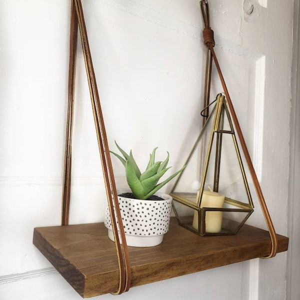 Leather Strap Shelf Etsy