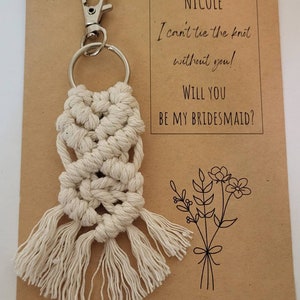 Cadeaux nuptiales de porte-clé pour baby shower, cadeau de naissance macramé, cadeaux de mariage rustique bohème, cadeaux de remerciement porte-clé, cadeaux d'invités