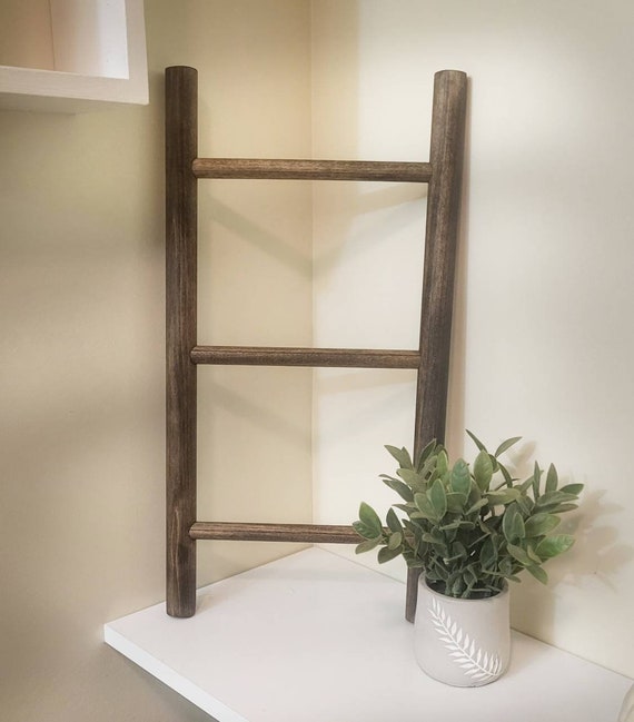 Mini Farmhouse Ladder Tea Towel Holder for Kitchen or Bathroom Wood Decorative Decor Rustic Miniature Ladder Tiny Blanket Ladder Home Etsy