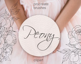 Pincéis de carimbo Peony procreate