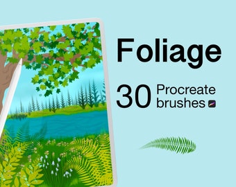 Folhagem deixa pincéis Procreate