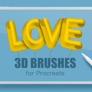 3D procreate brushes, Lettering procreate brushes, 3D brush, Lettering brushes