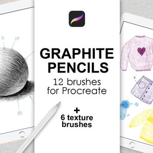 Graphite pencils and textured Procreate Brushes
