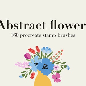 抽象的な花柄のスタンプブラシ