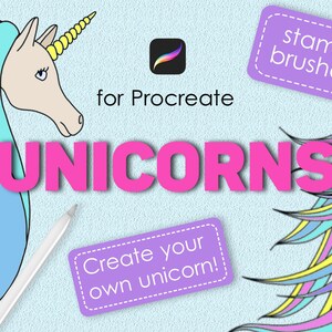 Unicorn Procreate stamp brushes
