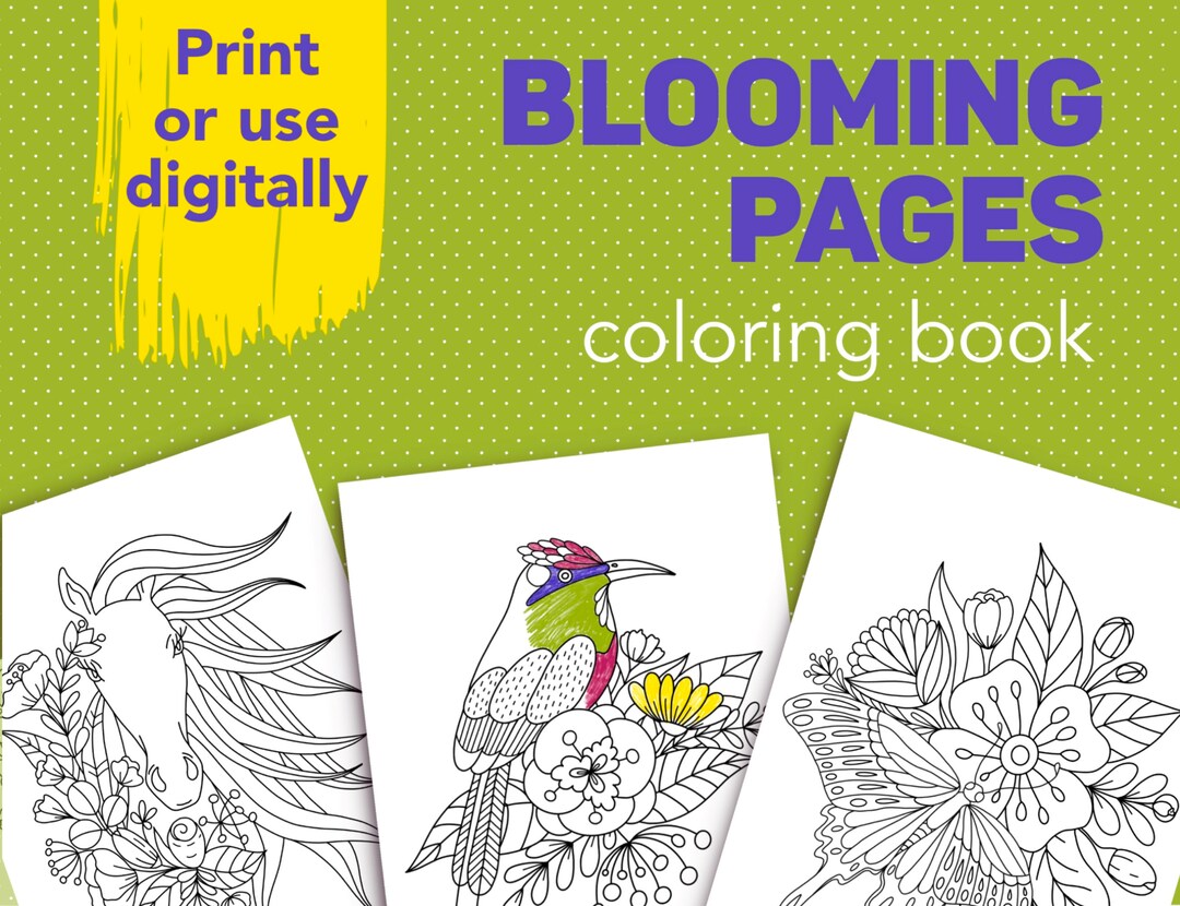 Floral Coloring Pages / Digital Coloring Book - Etsy UK