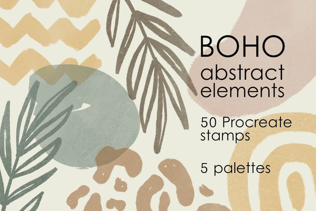 Boho Abstract Procreate Stamp Brushes - Etsy