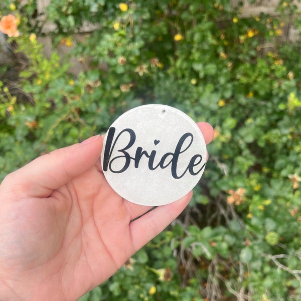 Bride Acrylic Keychain | Bride To Be Keyring | Custom Bag Charm | Bachelor Trip Luggage Tag | Bridal Gift | White Glitter | Bride Gift