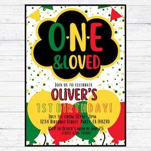 One & Loved Invitation, Customized For You, One and Loved Invitation, First Birthday Invitation, Printable Invitation, Baby’s Birthday