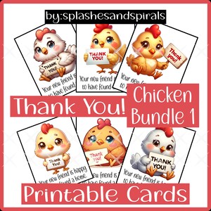 Dankeskarten-Bundle 1 für den Marktstand Ihr neuer Freund ist froh, eine selbst gehäkelte Geschenkanhängerkarte mit Huhn gefunden zu haben