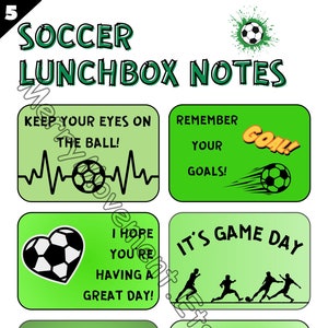 48 Stück Fussball Lunchbox Notizzettel| 24 bunte + 24 schwarz-weiße Fußballkarten mit Fußball Affirmationen| Sofortiger Download Druckbare PDF | Fußball Noten für Kids